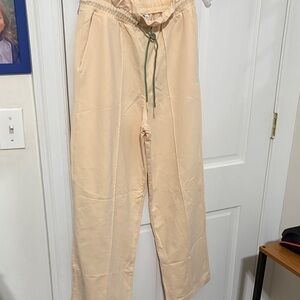 Cream Drawstring Pants